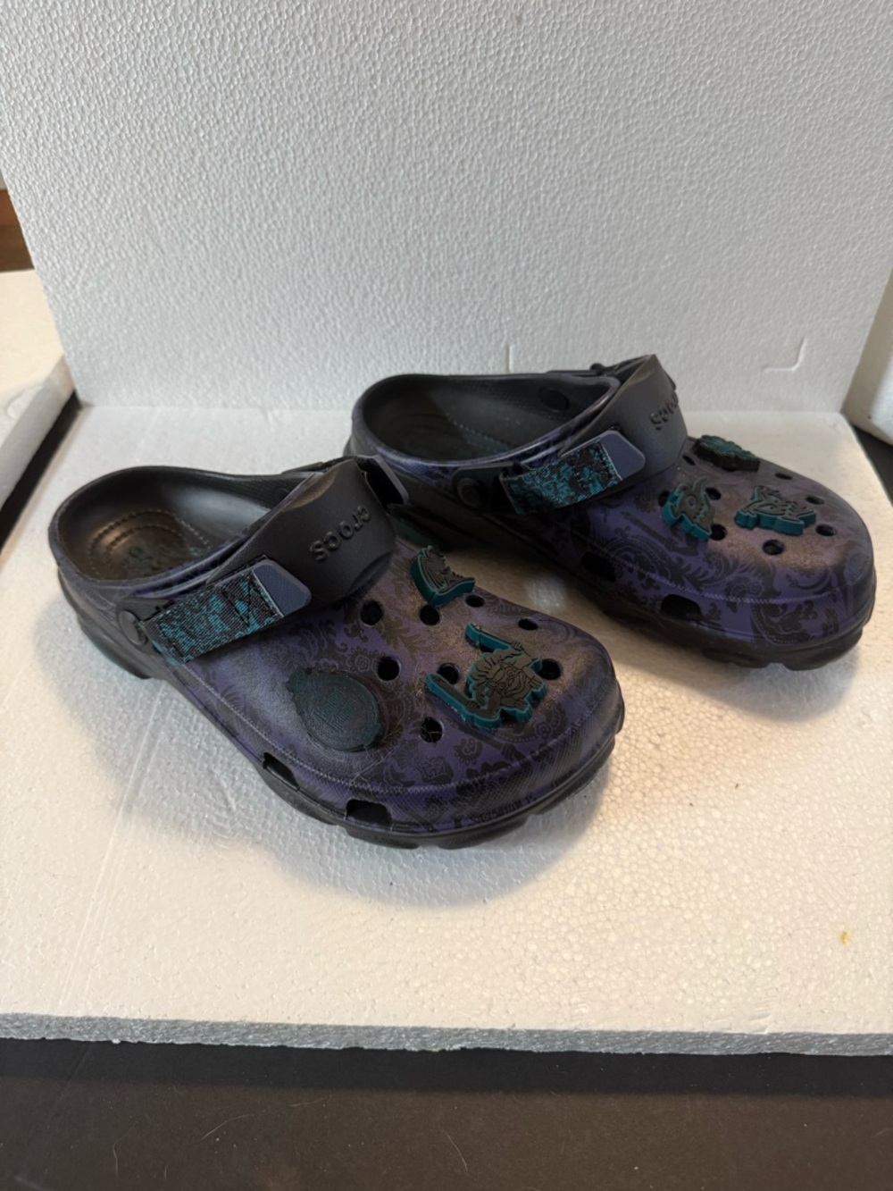 Crocs Disney Haunted Mansion Purple Patterned Clog with Black Strap - Picture 3 of 5
